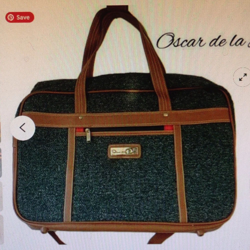 Oscar de la Renta 3 Piece Vintage Luggage Set Wardrobe Shoulder Bag/Weekend Bag